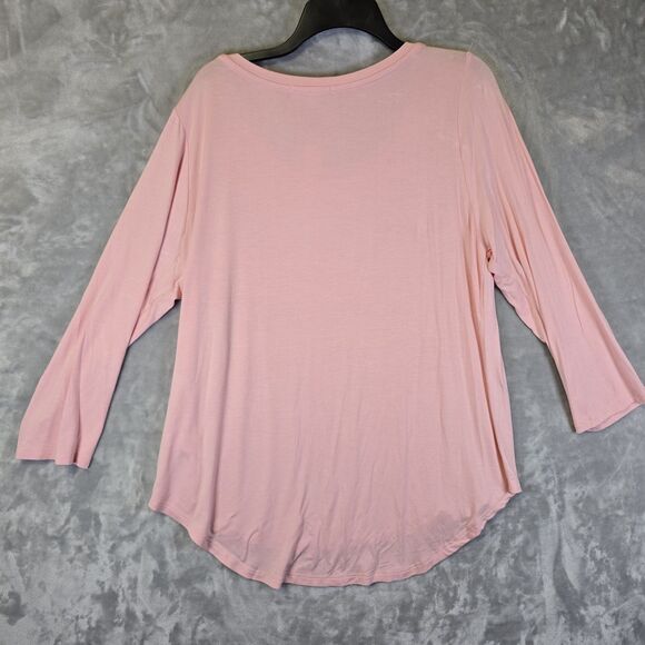 NWT Cyrus T Shirt Long Sleeve Womens XL Light Pink Blush Lightweight Thin - Picture 4 of 7
